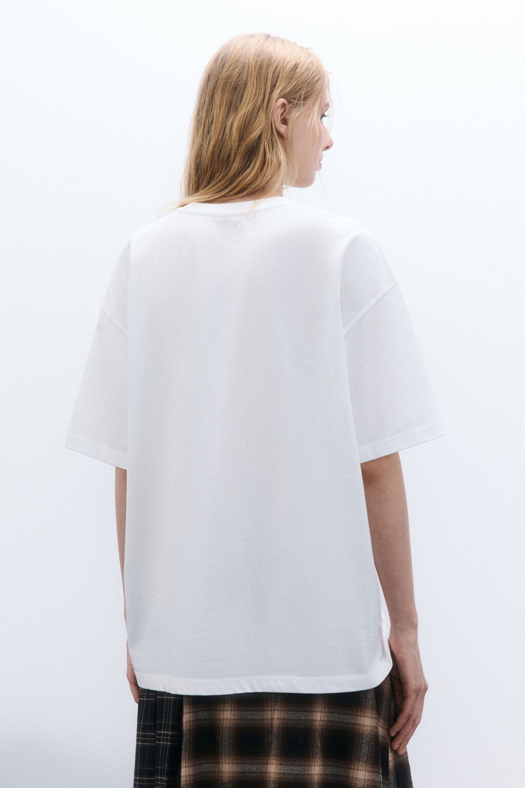 Футболка oversize с принтом - цвет белый - 4