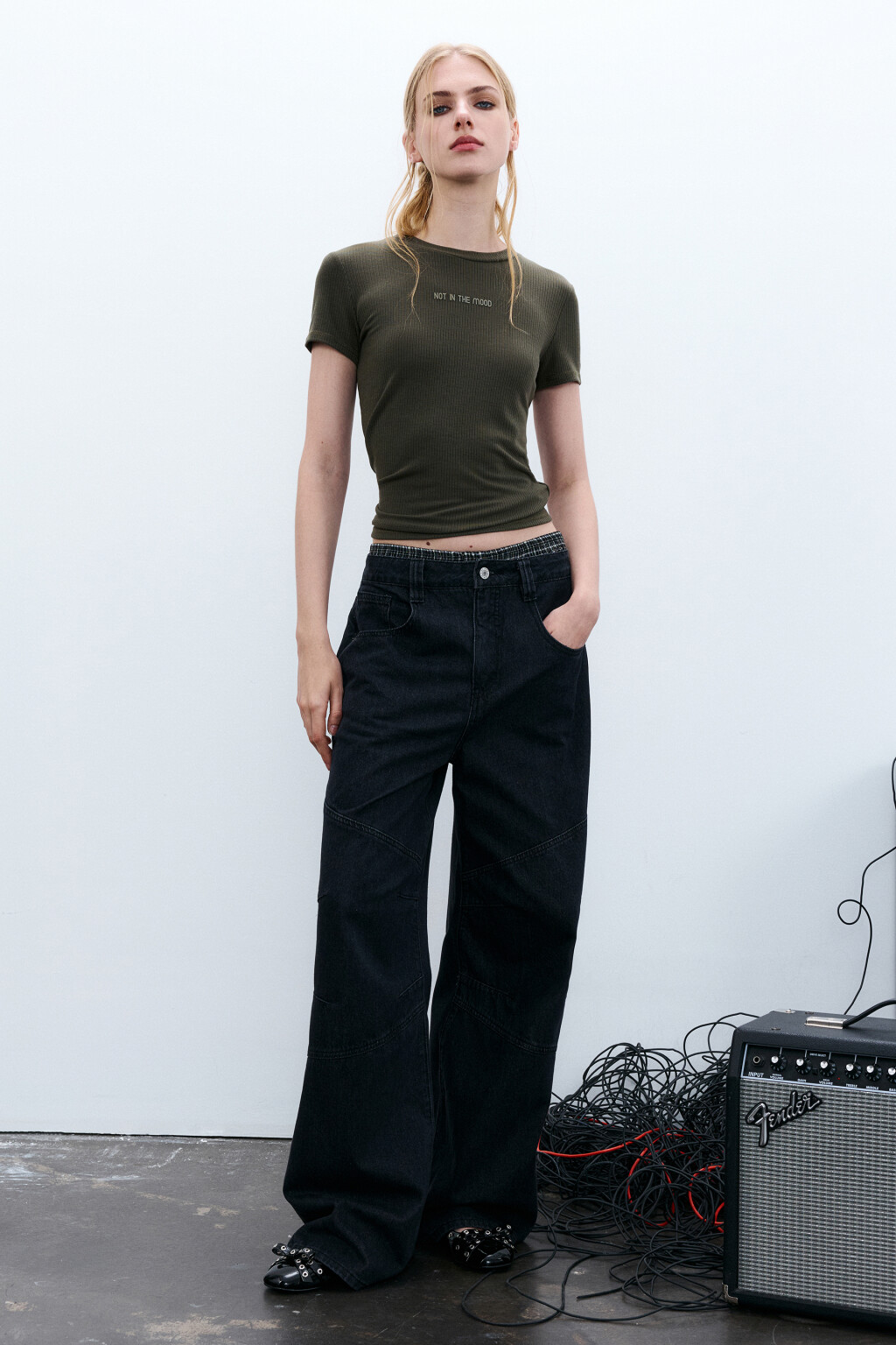 Футболка облегающая с надписью - цвет зеленый - 4