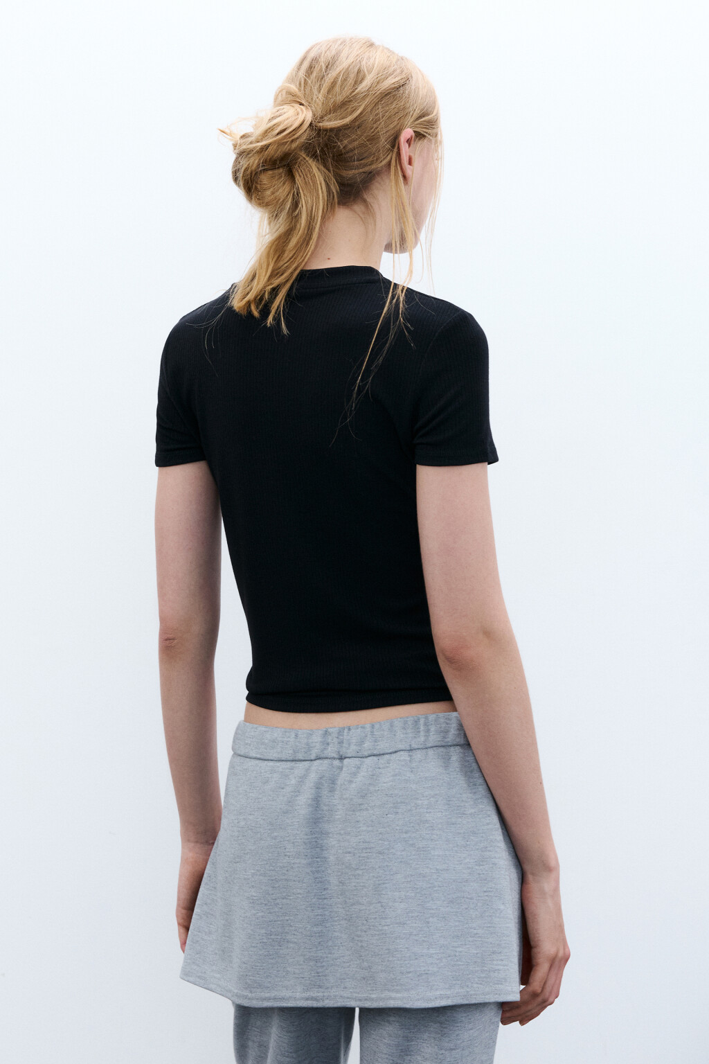 Футболка облегающая с надписью - цвет черный - 3