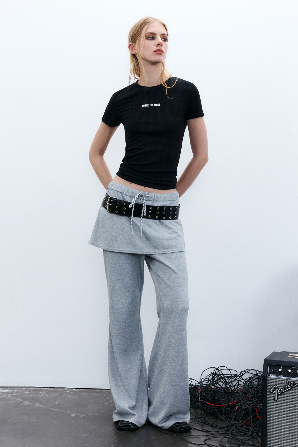 Футболка облегающая с надписью - цвет черный - 4