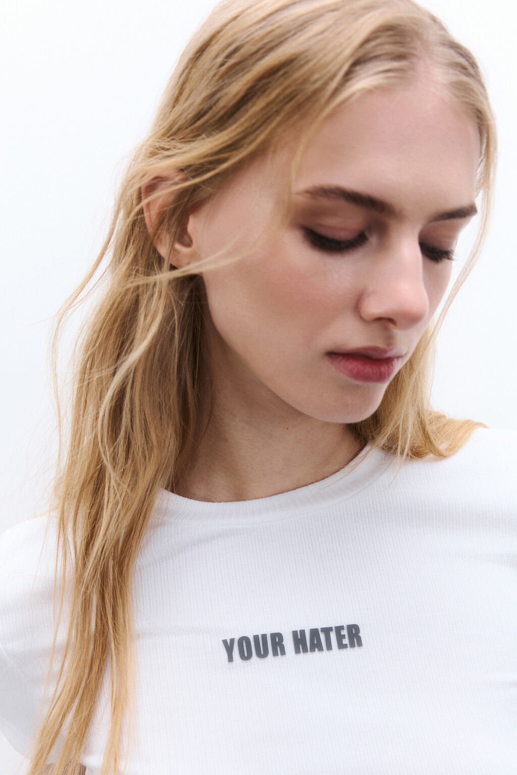 Футболка облегающая с надписью - цвет белый - 5