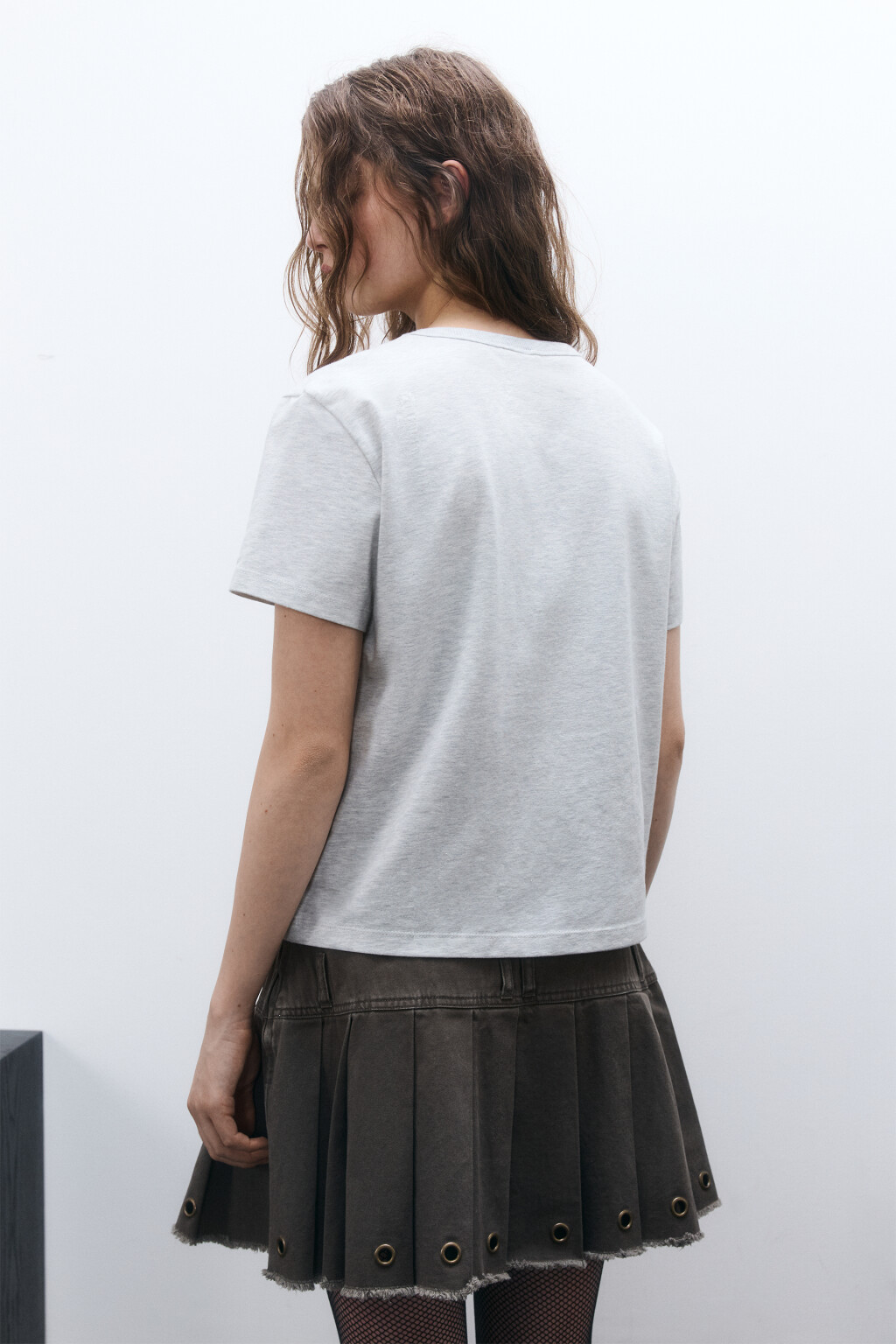 Футболка трикотажная с принтом - цвет серый - 3