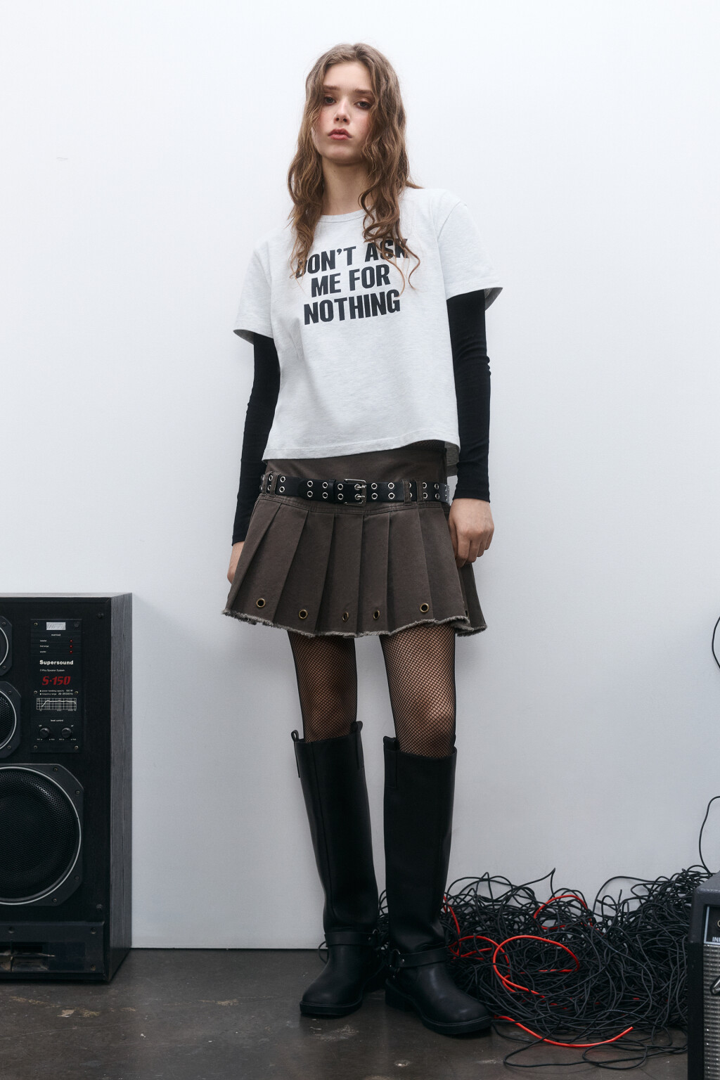 Футболка трикотажная с принтом - цвет серый - 4