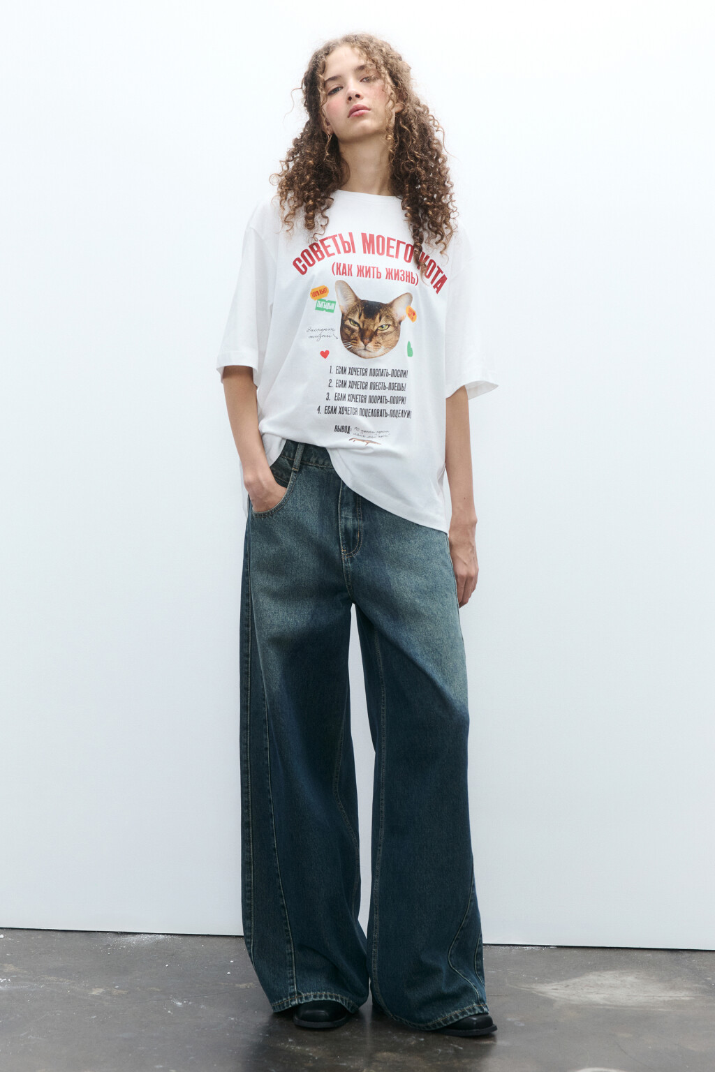 Футболка с новогодним принтом - цвет белый - 4