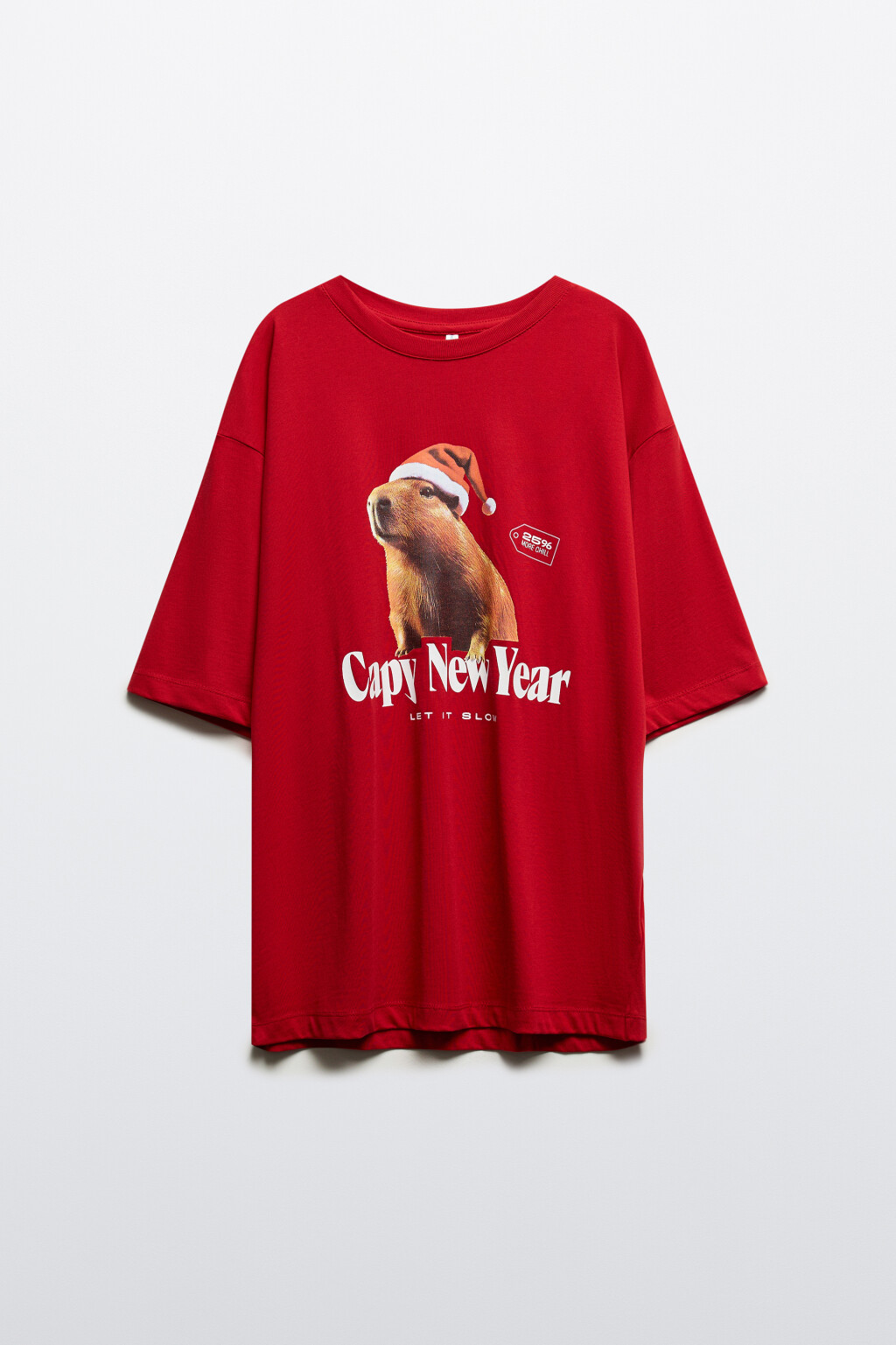 Футболка с новогодним принтом - цвет красный - 7