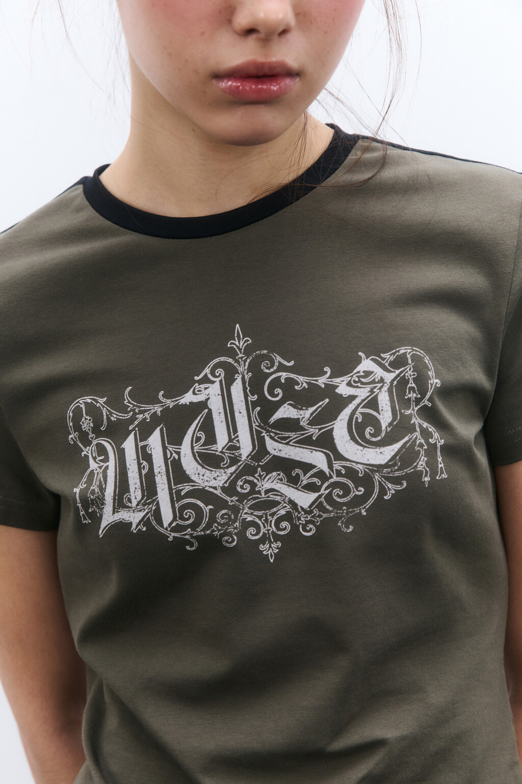 Футболка-топ с лампасами и принтом - цвет зеленый - 5