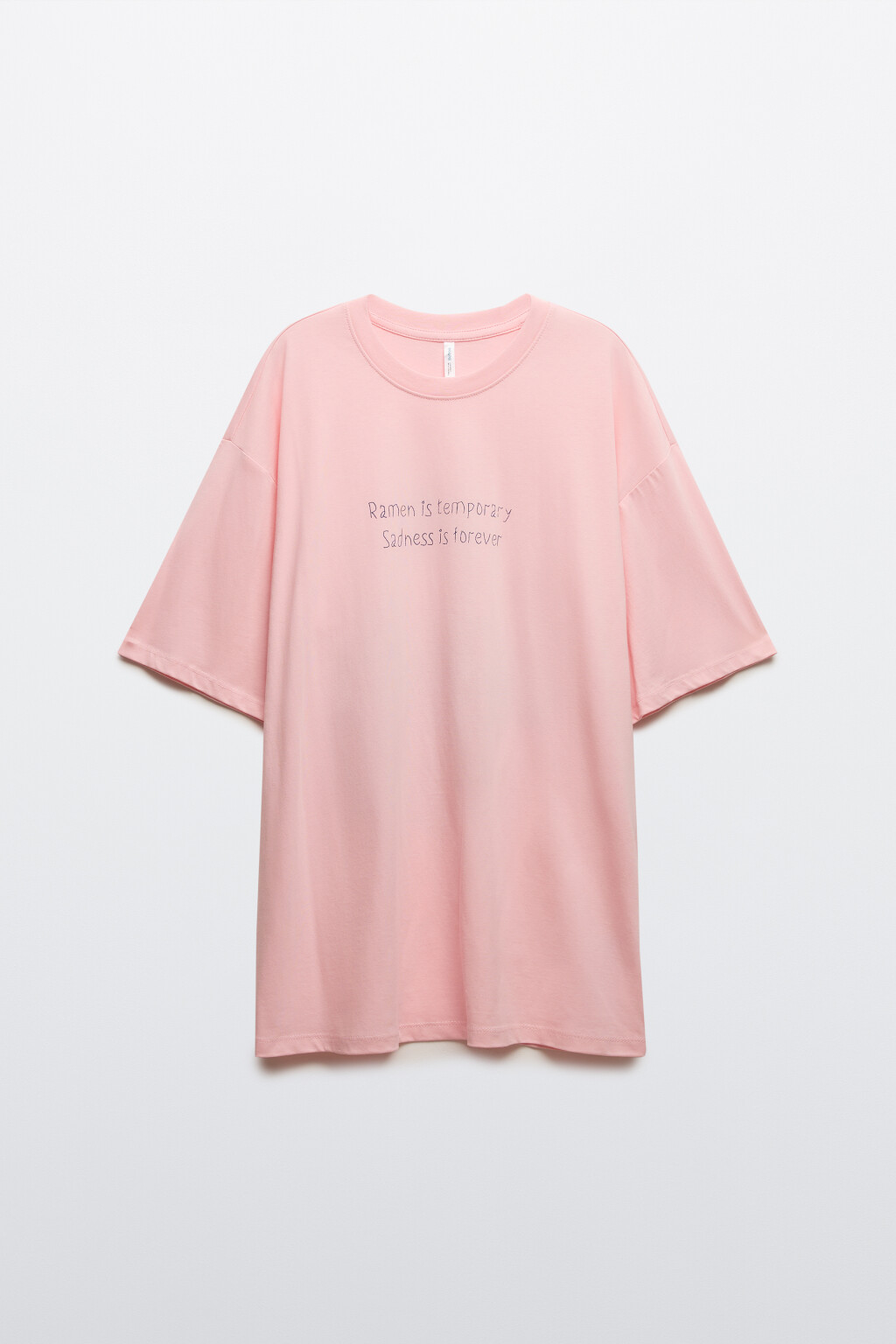 Футболка oversize удлиненная с принтом - цвет розовый - 7