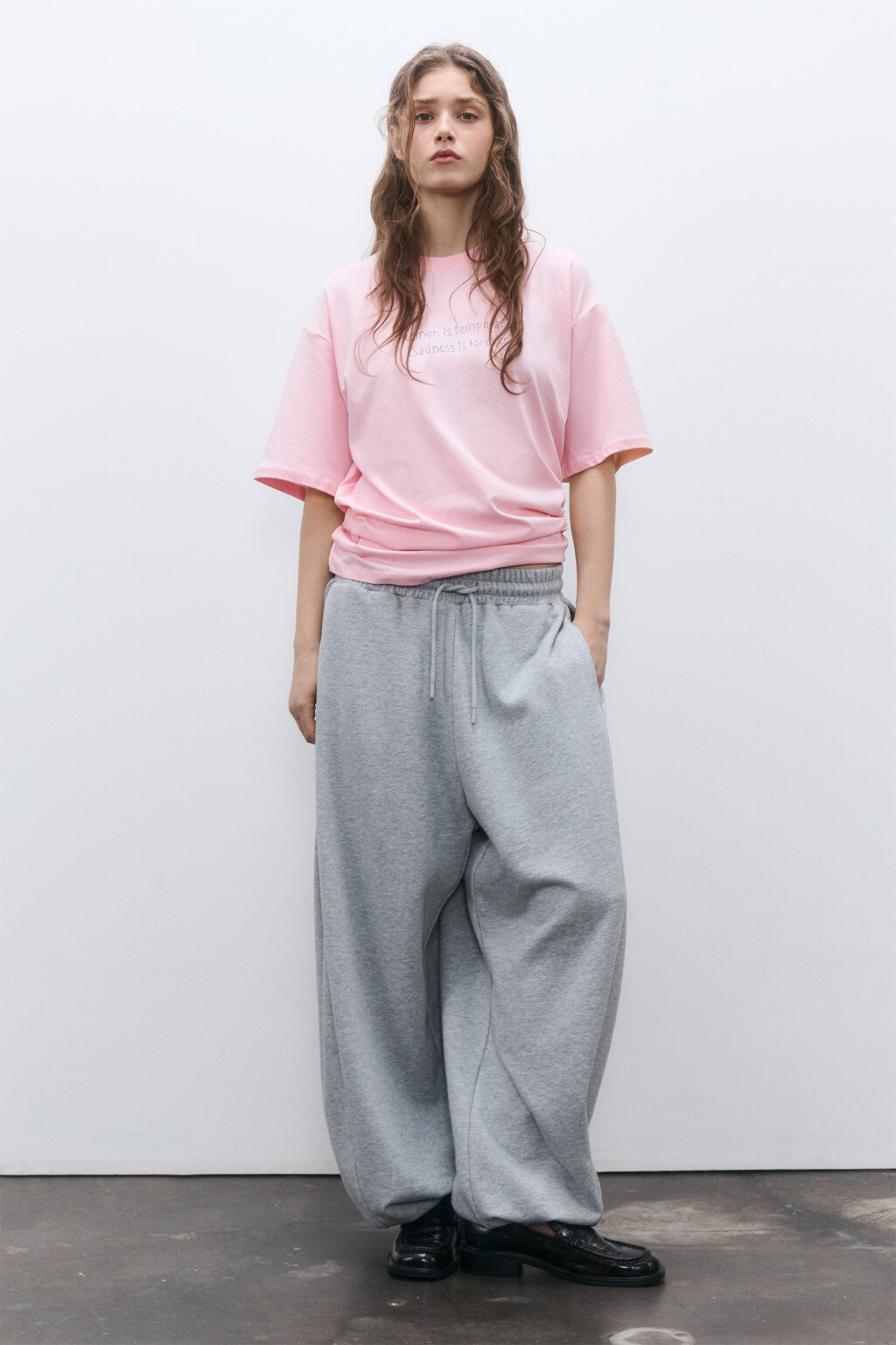 Футболка oversize удлиненная с принтом - цвет розовый - 4