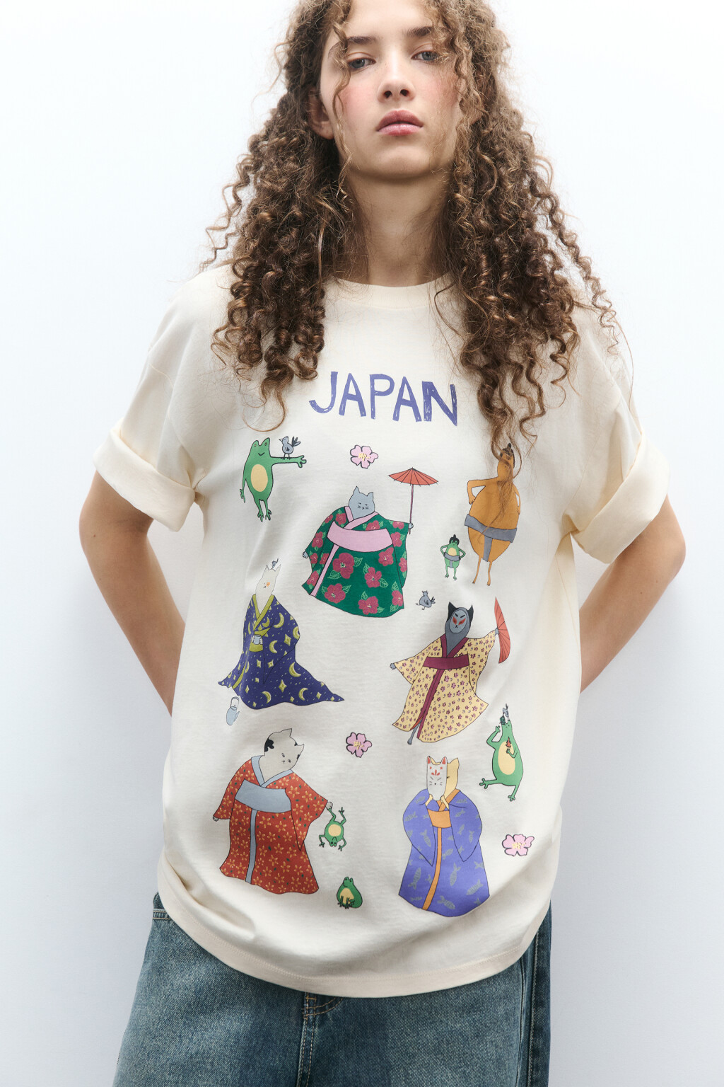 Футболка хлопковая с принтом - цвет мультиколор - 1