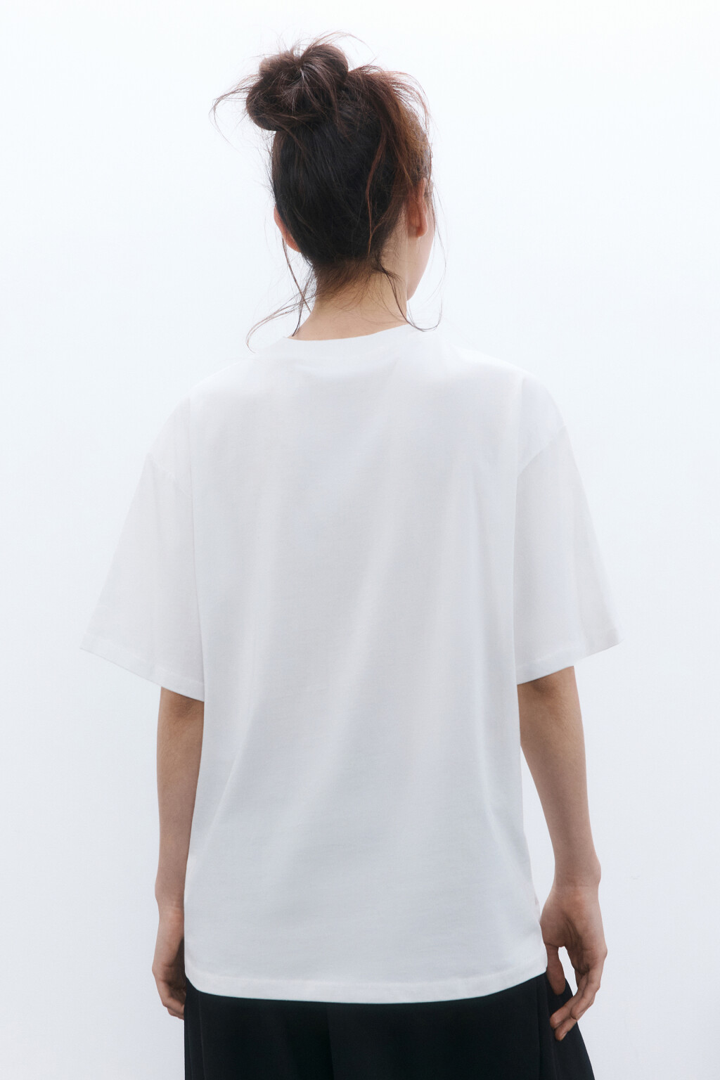 Футболка oversize удлиненная с принтом - цвет белый - 3
