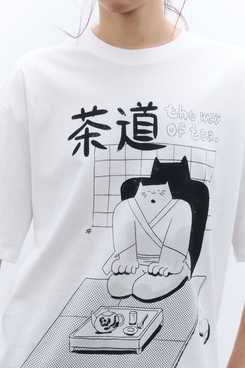 Футболка oversize удлиненная с принтом - цвет белый - 5