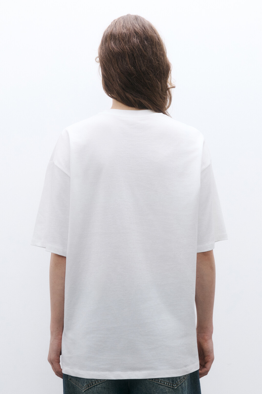 Футболка oversize удлиненная с принтом - цвет белый - 3
