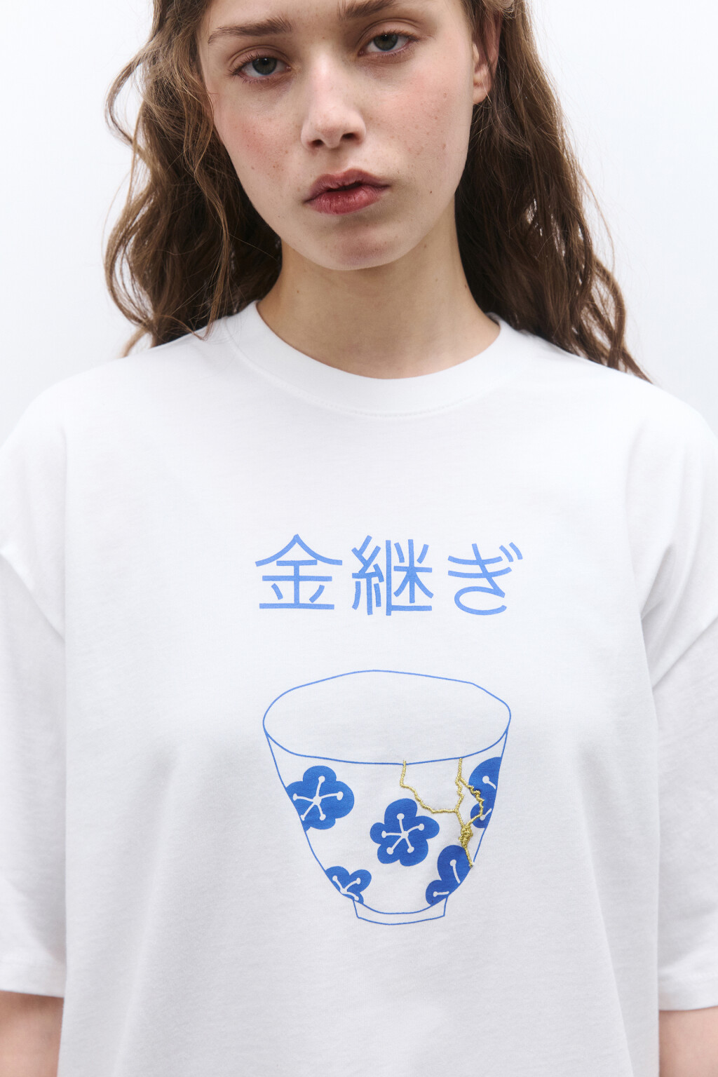 Футболка oversize удлиненная с принтом - цвет белый - 5