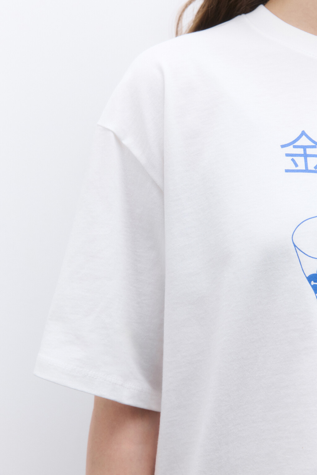 Футболка oversize удлиненная с принтом - цвет белый - 6