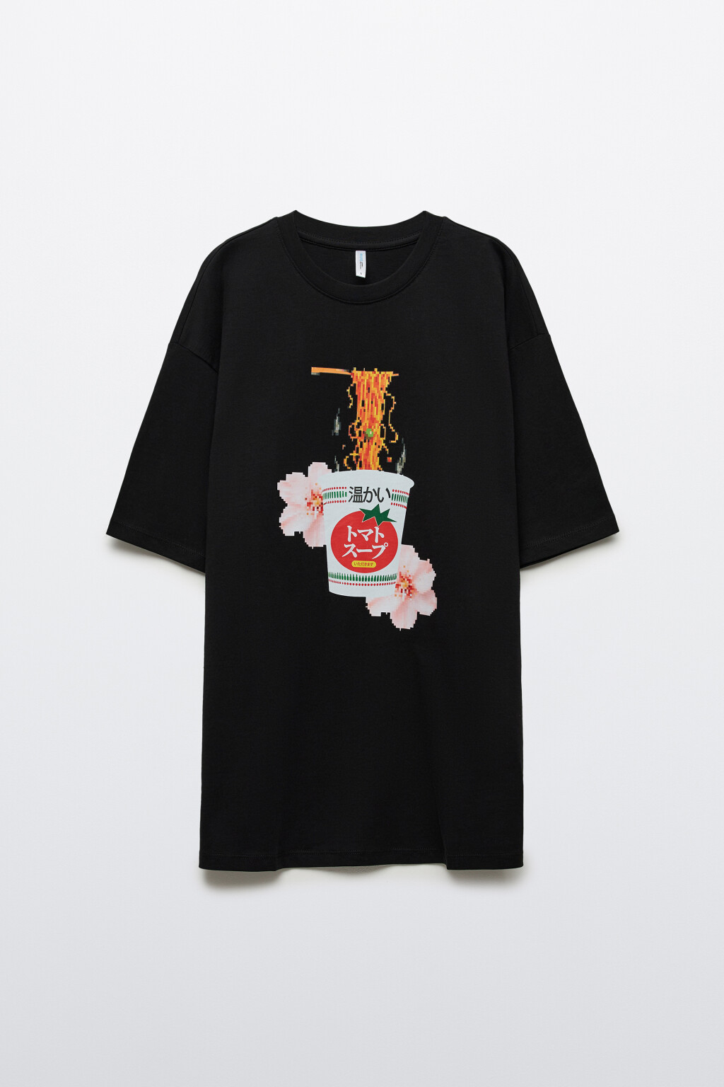 Футболка oversize удлиненная с принтом - цвет черный - 7