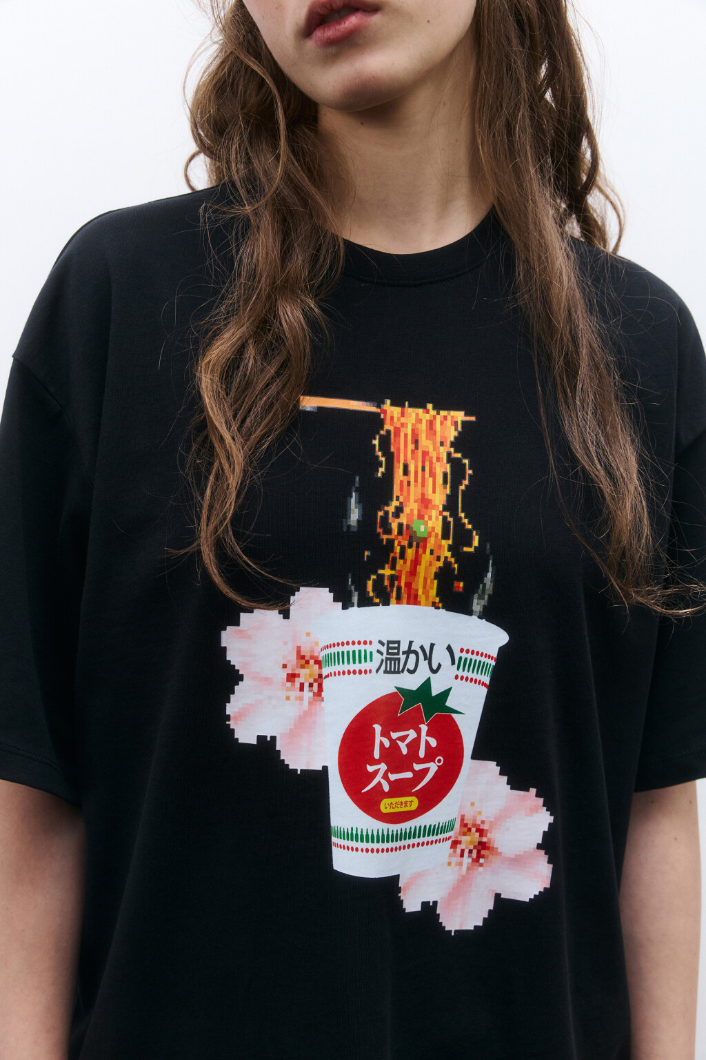 Футболка oversize удлиненная с принтом - цвет черный - 5