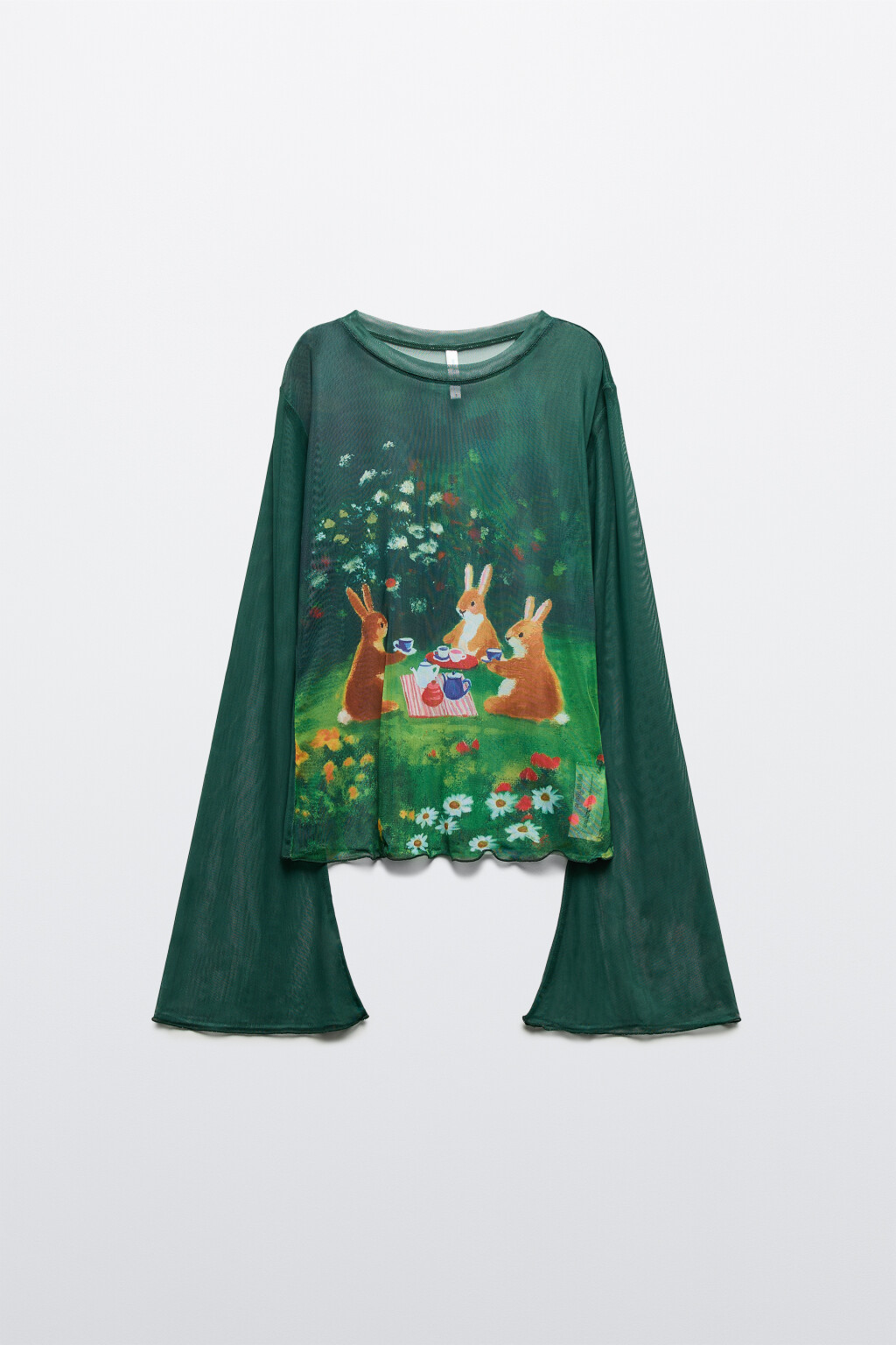 Лонгслив с принтом и рукавами-клеш - цвет мультиколор - 7