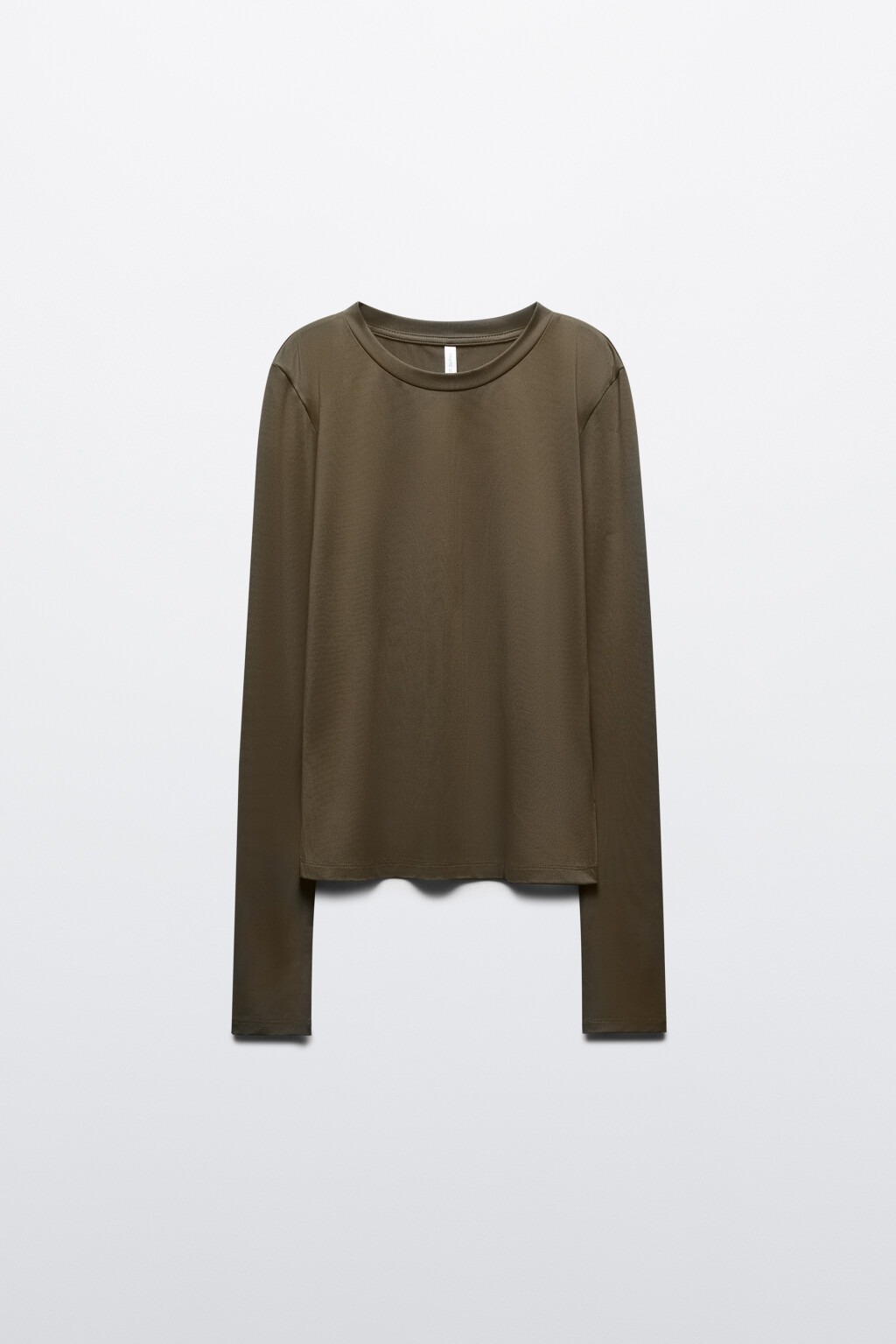 Лонгслив облегающий гладкий - цвет зеленый - 9
