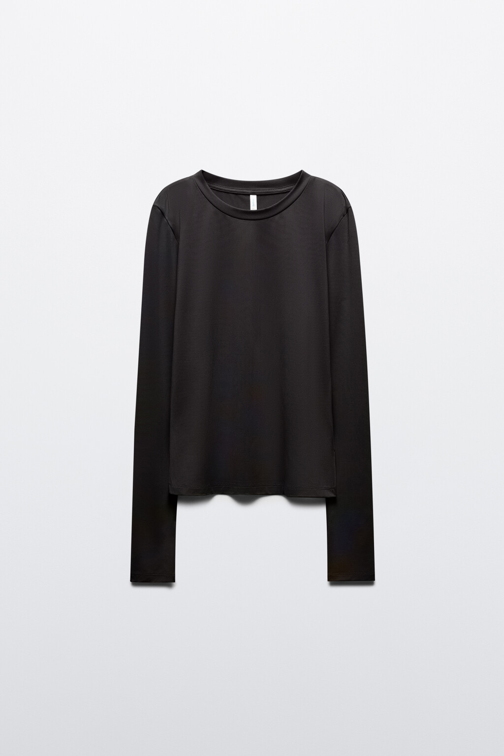 Лонгслив облегающий гладкий - цвет черный - 9