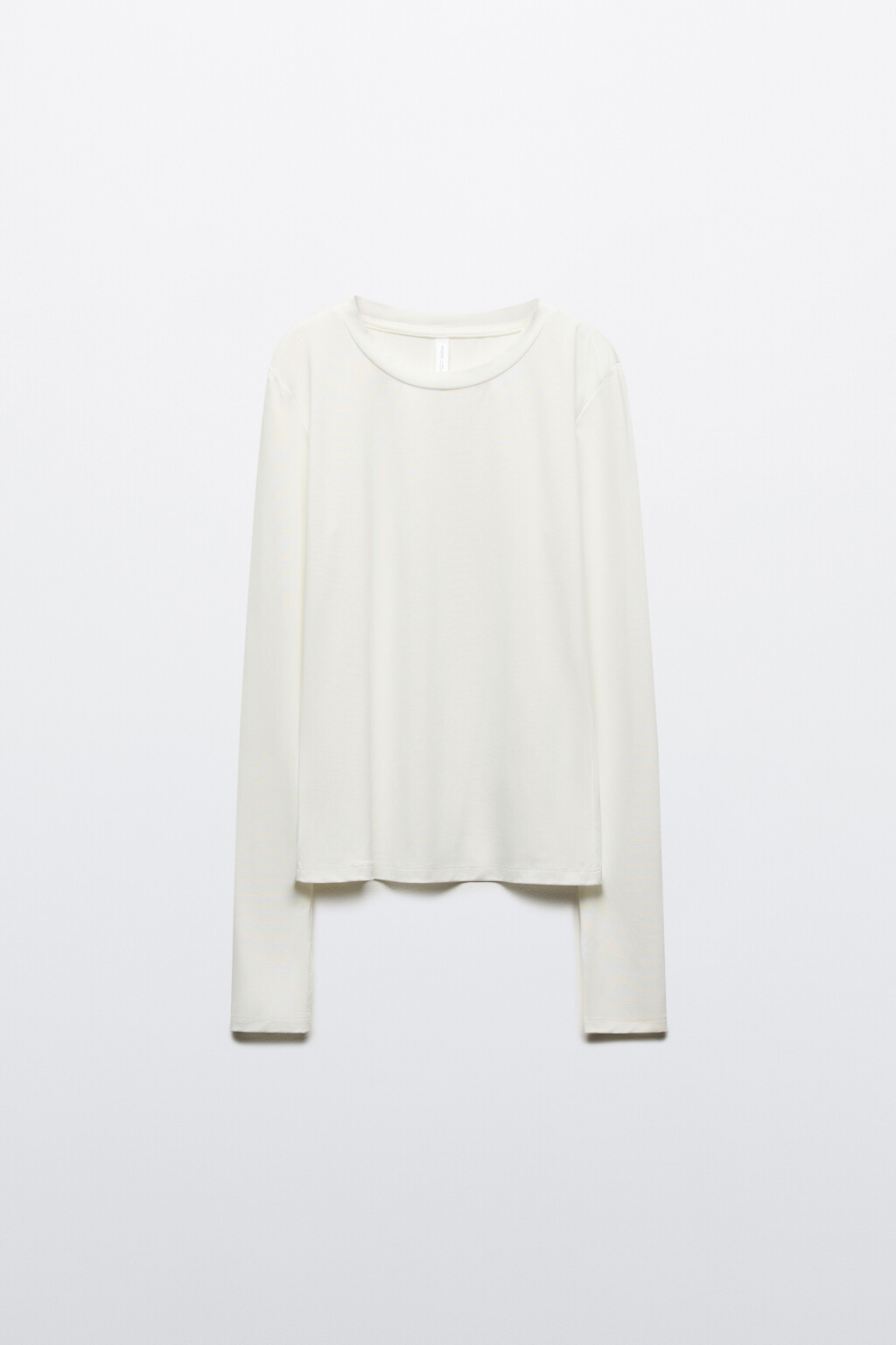 Лонгслив облегающий гладкий - цвет молочный - 9