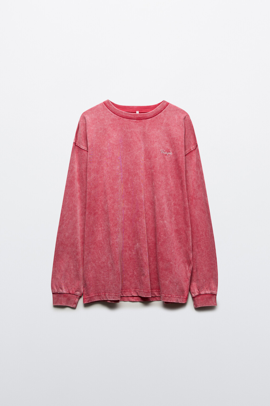 Лонгслив oversize с вареным эффектом - цвет розовый - 7