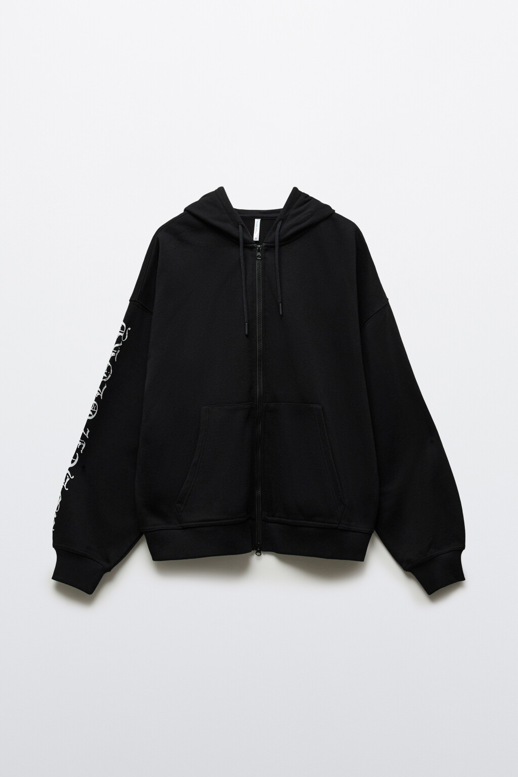 Худи-зипка с капюшоном и принтом - цвет черный - 8