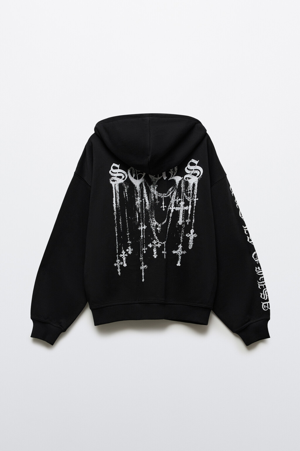 Худи-зипка с капюшоном и принтом - цвет черный - 9