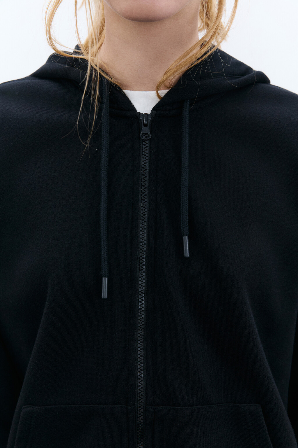 Худи-зипка с капюшоном и принтом - цвет черный - 5