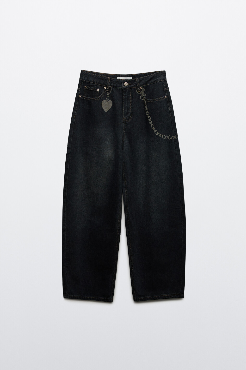 Джинсы barrel fit с принтом-обвесом - цвет синий - 7