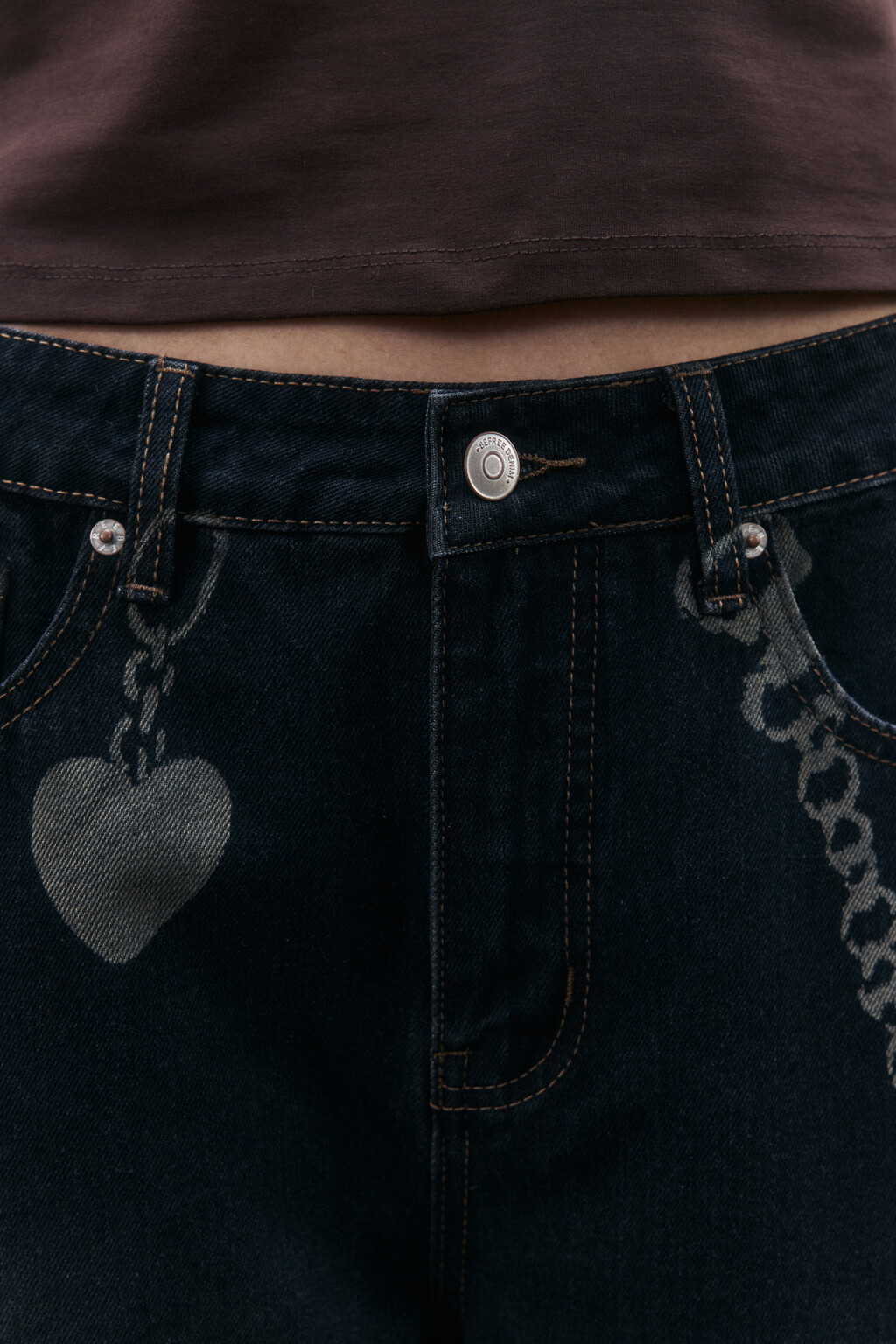 Джинсы barrel fit с принтом-обвесом - цвет синий - 5