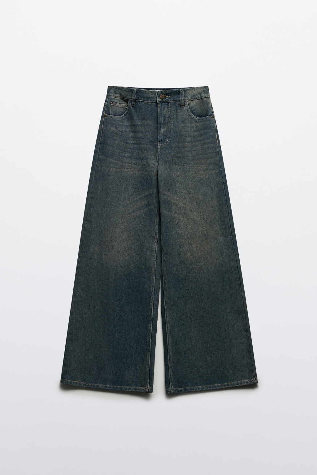 Джинсы широкие со средней посадкой - цвет темный тинт - 7