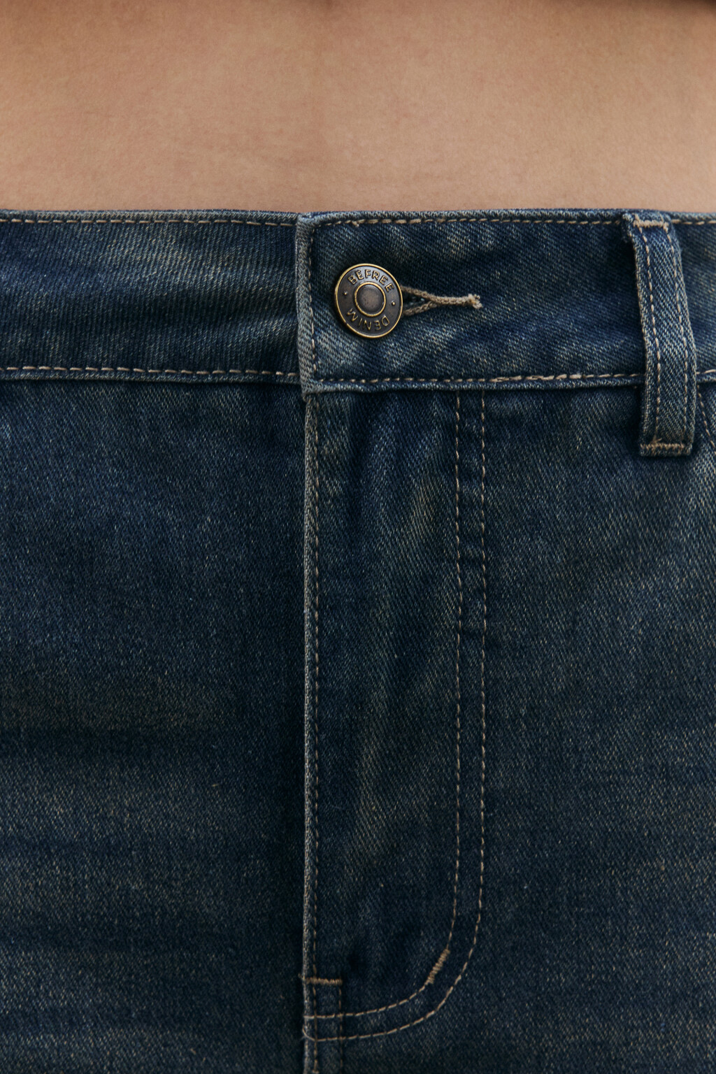 Джинсы широкие со средней посадкой - цвет темный тинт - 5