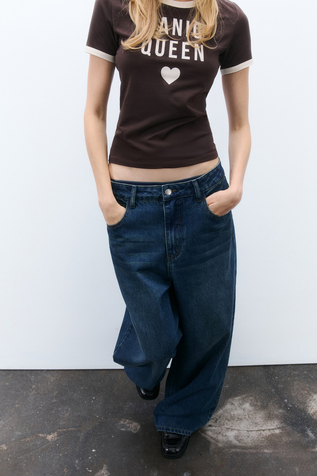 Джинсы baggy со средней посадкой - цвет синий - 2