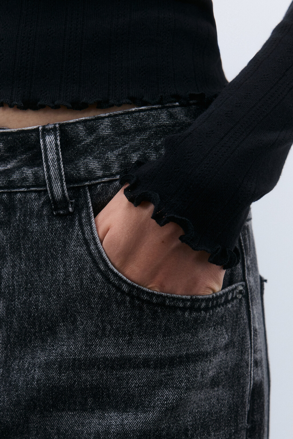 Джинсы baggy со средней посадкой - цвет серый - 6