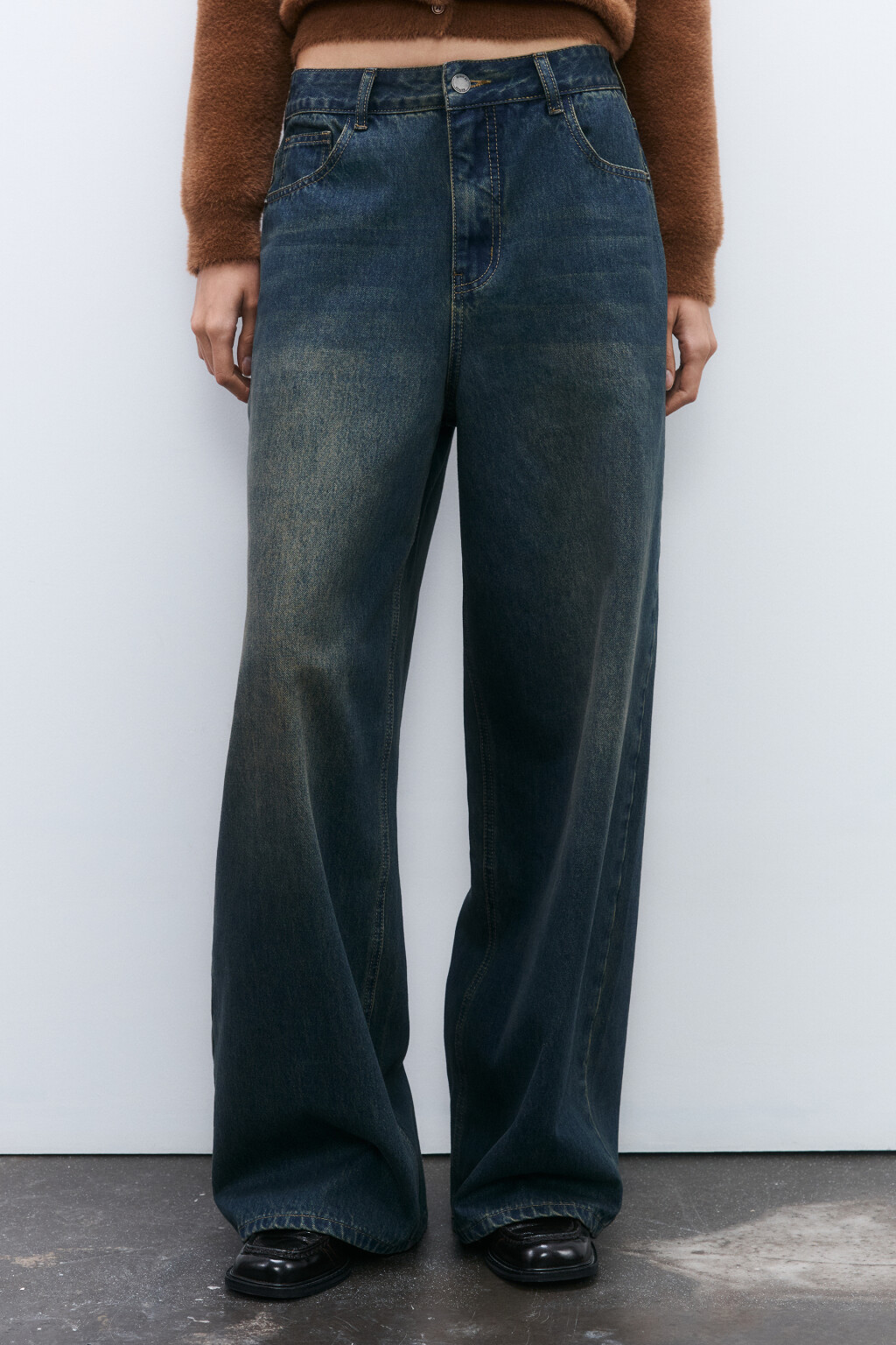 Джинсы baggy со средней посадкой - цвет темный тинт - 2