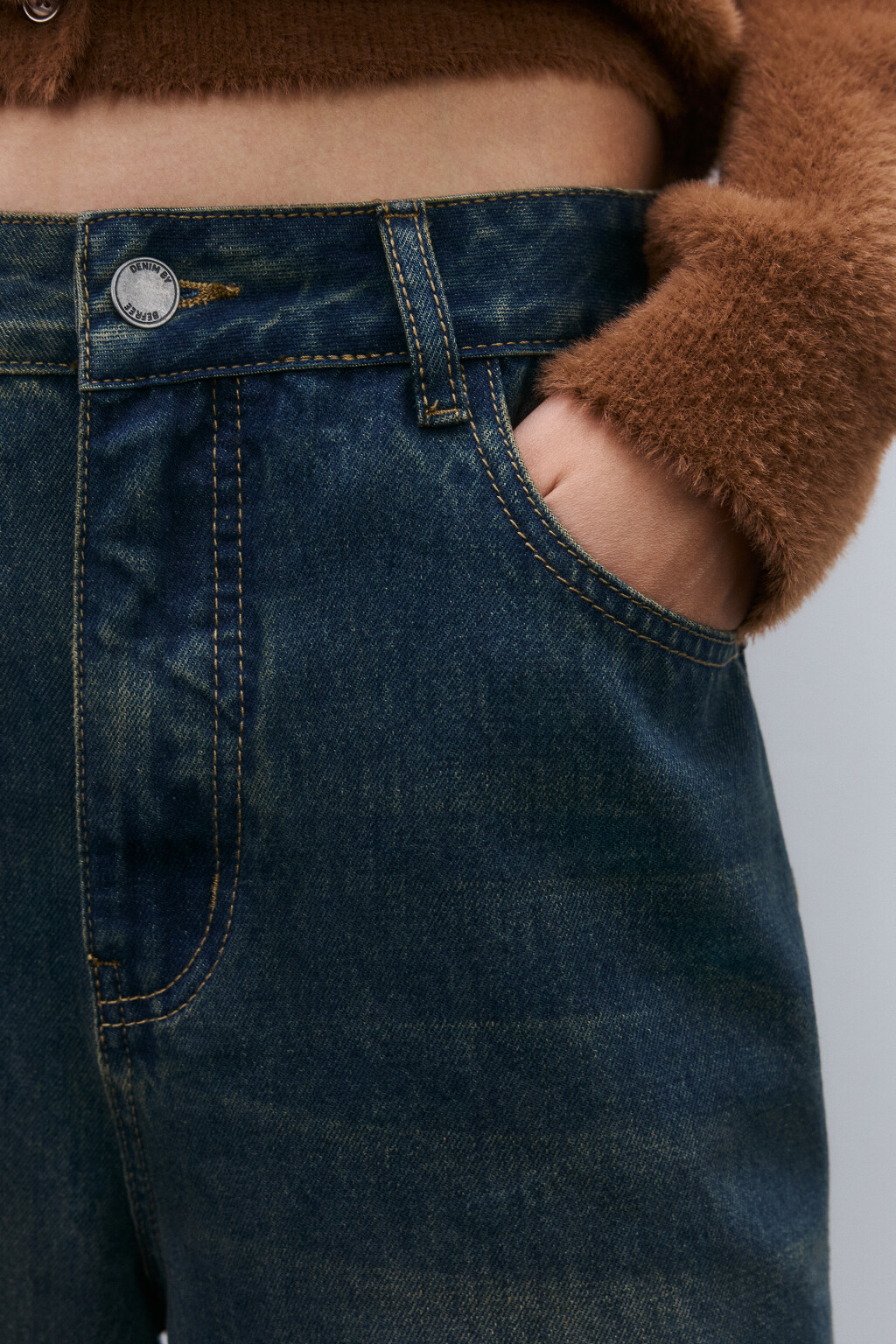 Джинсы baggy со средней посадкой - цвет темный тинт - 6