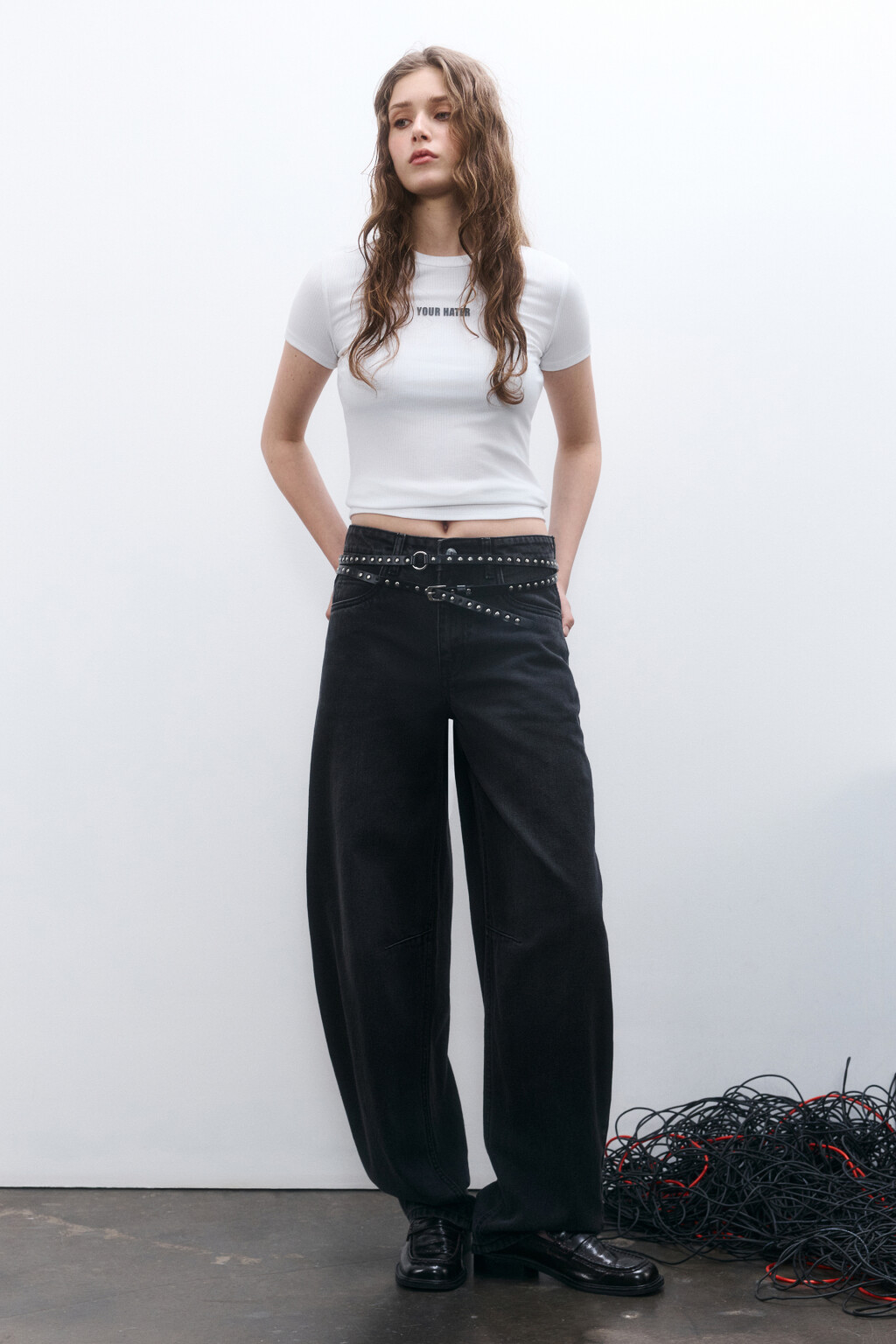 Джинсы barrel fit со средней посадкой - цвет серый - 4