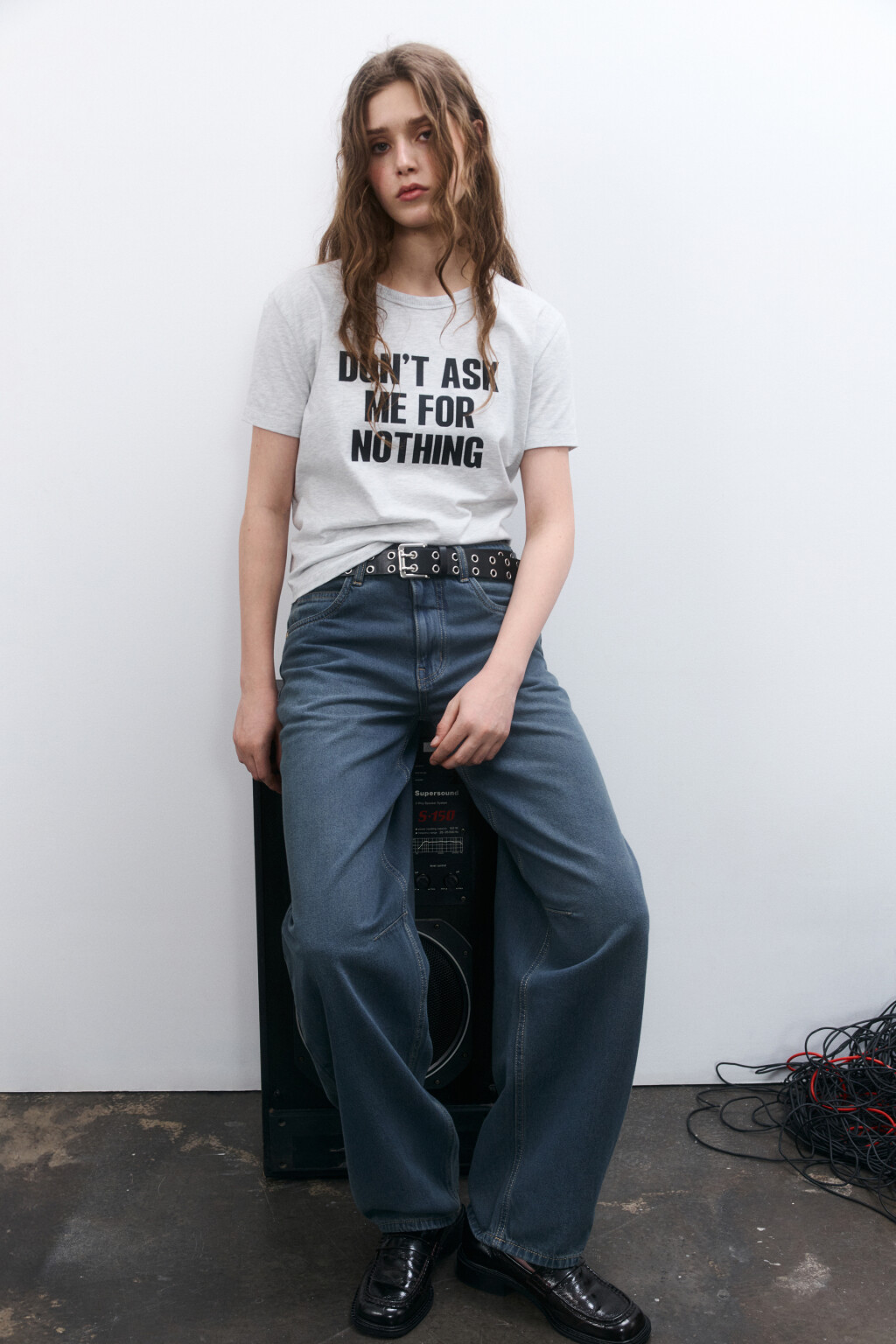 Джинсы barrel fit со средней посадкой - цвет темный тинт - 1