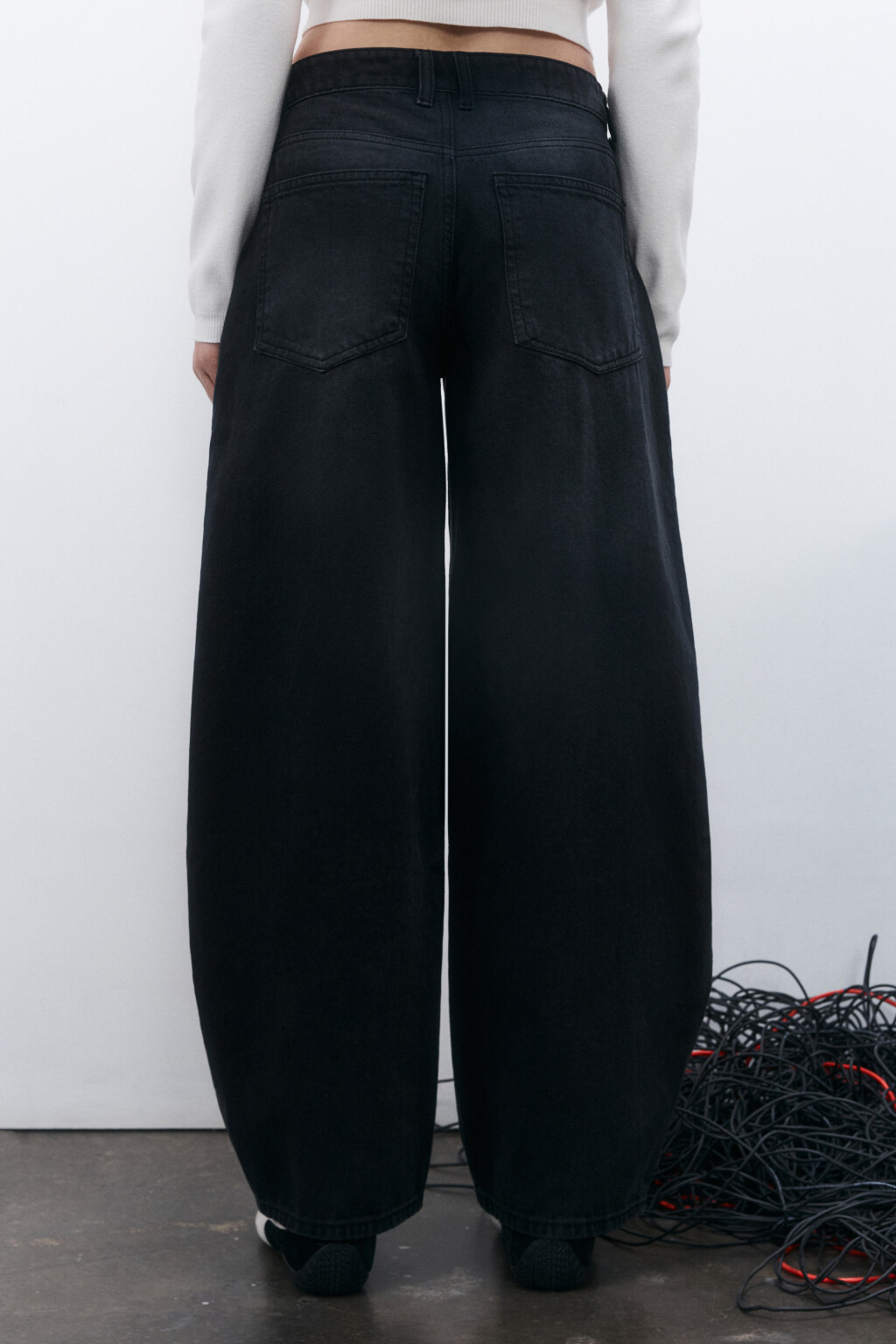 Джинсы barrel fit со средней посадкой - цвет черный - 3