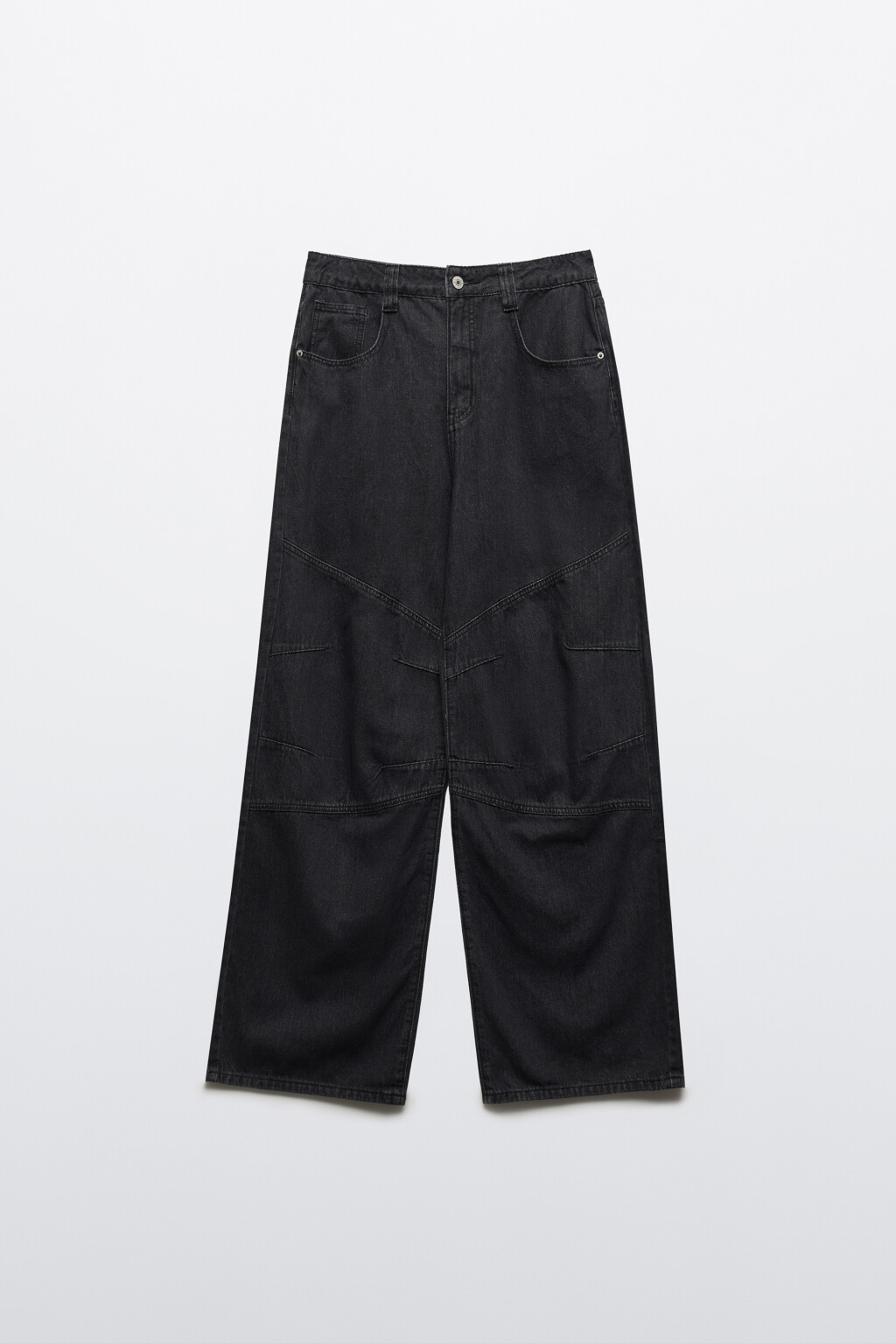 Джинсы baggy fit с декоративными швами - цвет серый - 7