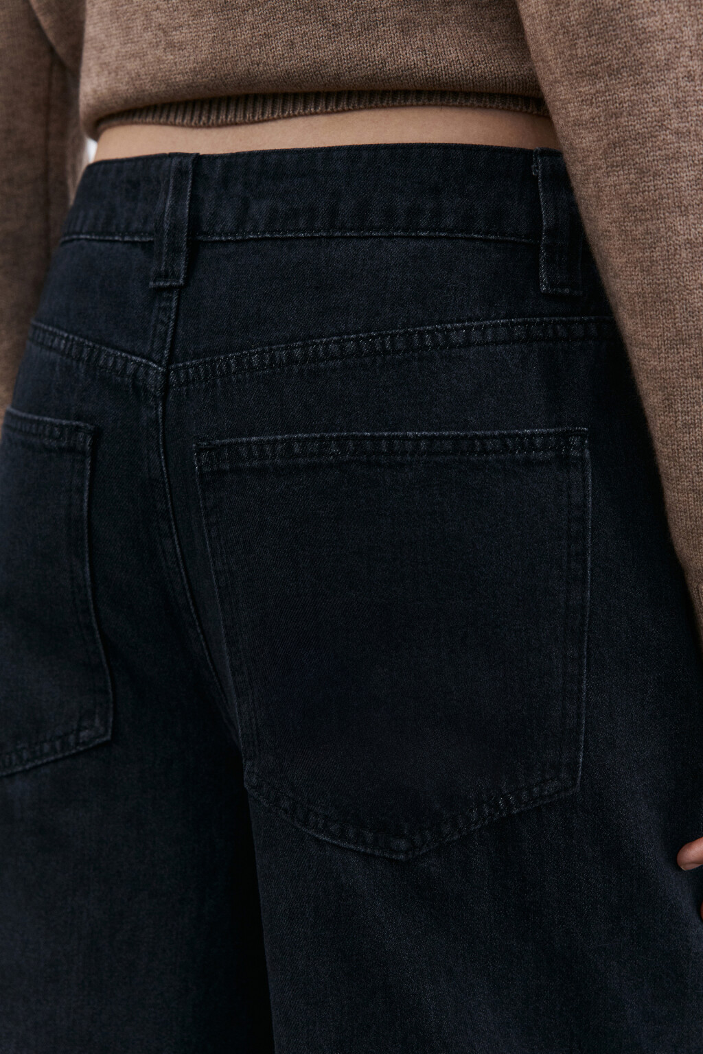 Джинсы baggy fit с декоративными швами - цвет серый - 6