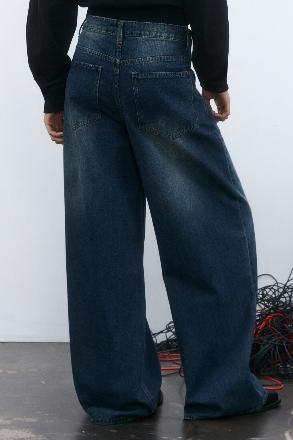 Джинсы baggy fit со средней посадкой - цвет синий - 3