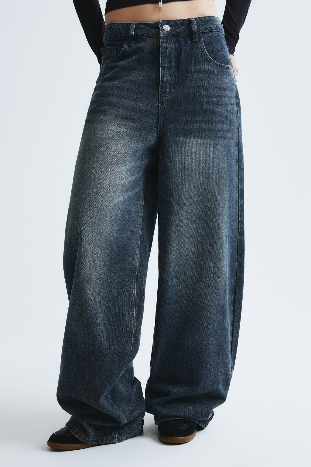 Джинсы baggy fit со средней посадкой - цвет синий - 2