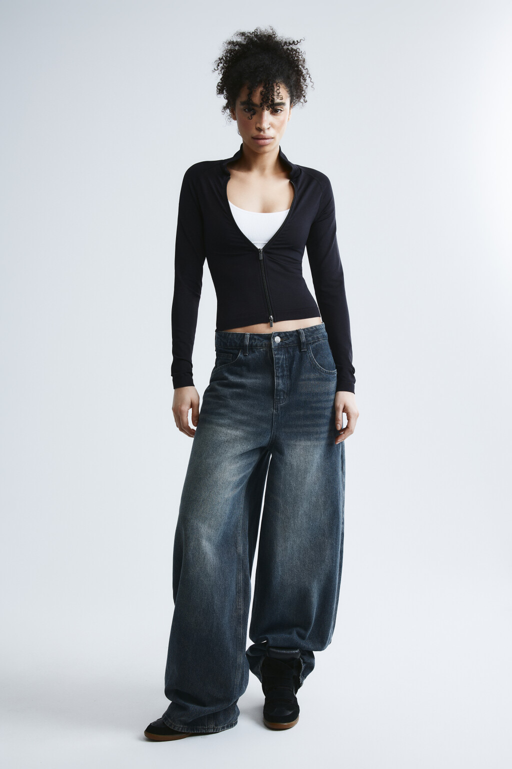 Джинсы baggy fit со средней посадкой - цвет синий - 4