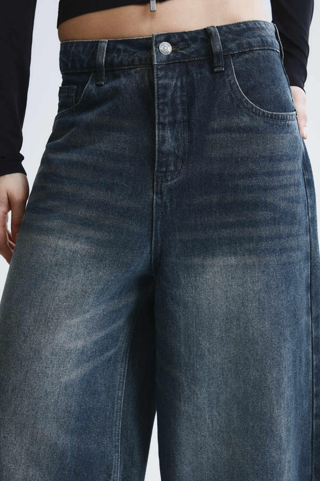 Джинсы baggy fit со средней посадкой - цвет синий - 5