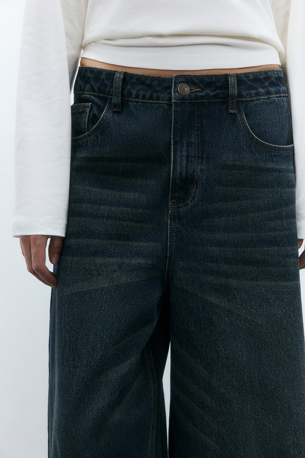 Джинсы baggy fit со средней посадкой - цвет темный тинт - 5