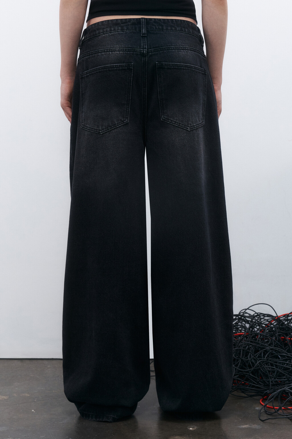 Джинсы baggy fit со средней посадкой - цвет черный - 3