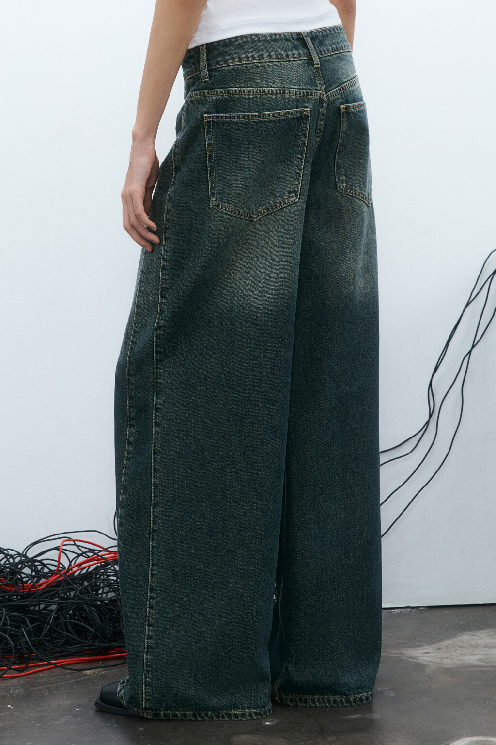 Джинсы baggy fit со средней посадкой - цвет темный тинт - 3