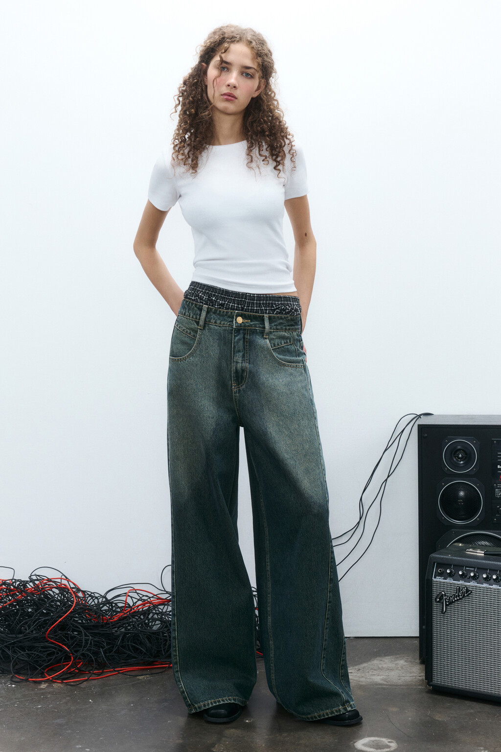 Джинсы baggy fit со средней посадкой - цвет темный тинт - 4