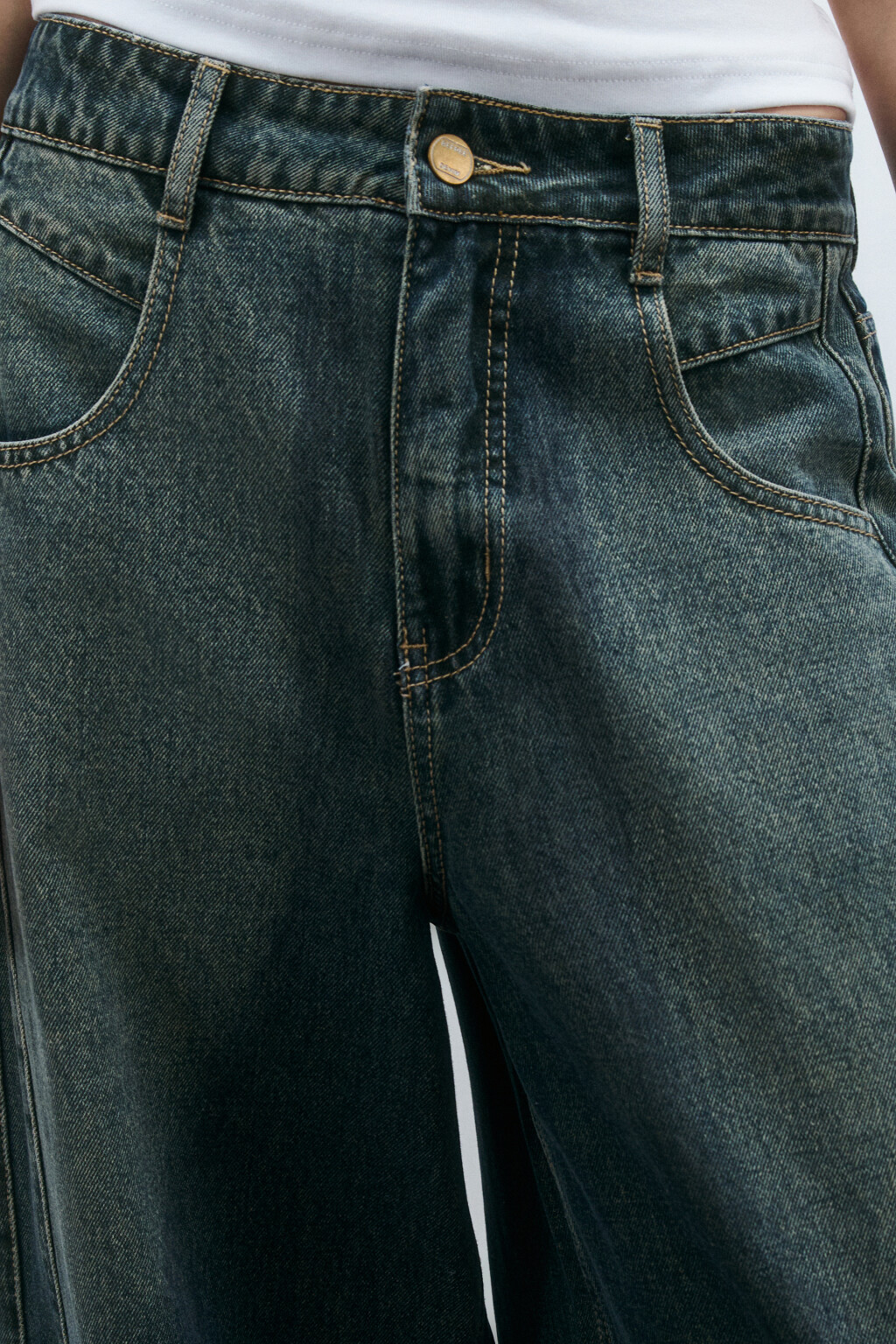 Джинсы baggy fit со средней посадкой - цвет темный тинт - 5